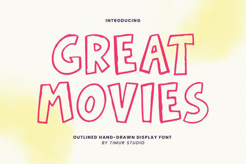 Great Movies - Outlined HandDrawn Display Font Font Timur type 