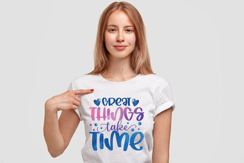 Great Things Take Time - Motivational Quote Sublimation Sublimation CraftLabSVG 