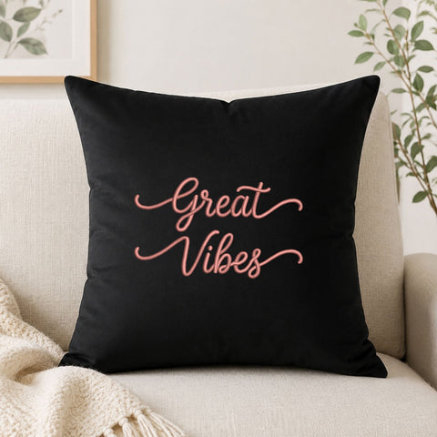 Great Vibes Machine Embroidery Design – Positive Quote Script Embroidery File Embroidery/Applique DESIGNS PatternFeed8 