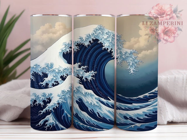 Great Wave Ocean Art 20oz Tumbler, Great Wave Tumbler, Wave Art, Ocean Tumbler, Sublimation Design, 20oz Tumbler, Japanese Art, Coastal Decor Sublimation Li Zamperini 