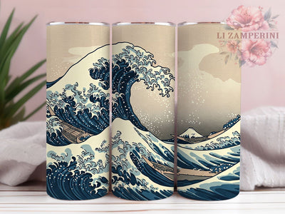 Great Wave Ocean Art 20oz Tumbler, Great Wave Tumbler, Wave Art, Ocean Tumbler, Sublimation Design, 20oz Tumbler, Japanese Art, Coastal Decor Sublimation Li Zamperini 