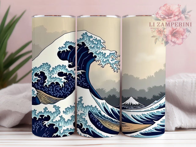 Great Wave Ocean Art 20oz Tumbler, Great Wave Tumbler, Wave Art, Ocean Tumbler, Sublimation Design, 20oz Tumbler, Japanese Art, Coastal Decor Sublimation Li Zamperini 