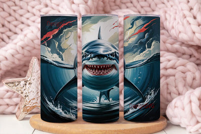 Great White Shark 20oz Tumbler Wrap Sublimation DesignSVG 