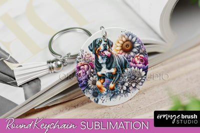 Greater Swiss Mountain Keychain - Dog mom Floral Keychain Sublimation Design Sublimation OrangeBrushStudio 