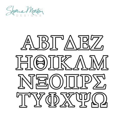 Greek Letters Bundle with Backgrounds for Sorority Fraternity Crafts and Projects SVG Sharia Morton Designs 