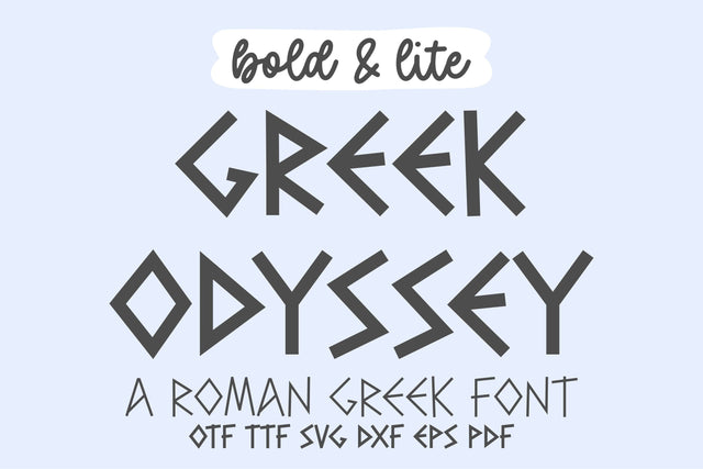 Greek Odyssey Font Bold and Lite | Roman Greek Alphabet Font TonisArtStudio 