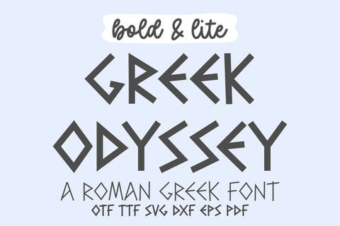 Greek Odyssey Font Bold and Lite | Roman Greek Alphabet Font TonisArtStudio 