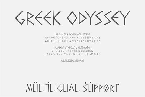 Greek Odyssey Font Bold and Lite | Roman Greek Alphabet Font TonisArtStudio 