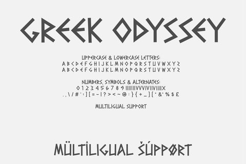 Greek Odyssey Font Bold and Lite | Roman Greek Alphabet Font TonisArtStudio 