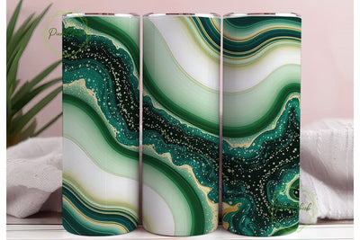 Green Agate Marble 20oz Tumbler Wrap Sublimation PixelChick 