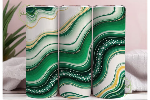 Green Agate Marble 20oz Tumbler Wrap Sublimation PixelChick 