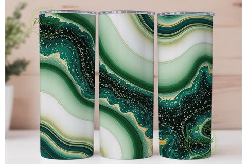 Green Agate Marble 20oz Tumbler Wrap Sublimation PixelChick 