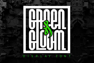 Green and Gloom - Geometric Display Font Font Mozzatype 