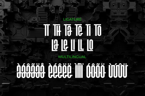 Green and Gloom - Geometric Display Font Font Mozzatype 