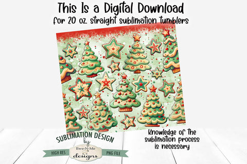 Green and Red Christmas Cookies Seamless 20 oz Sublimation Tumbler Design Sublimation Ewe-N-Me Designs 