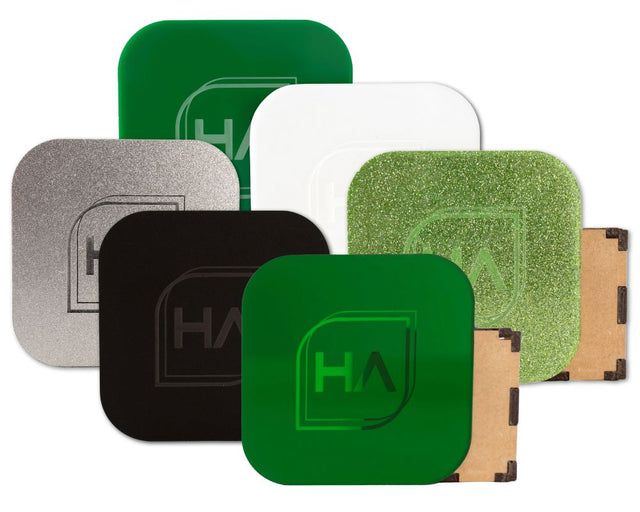 Green and Silver Acrylic Team Bundle | 6 1/8" 12 x 19 Sheets Physical Houston Acrylic 