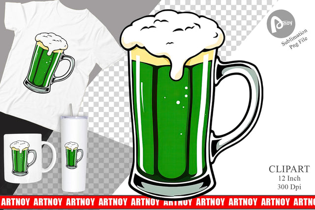 Green Beer Clipart Sublimation artnoy 