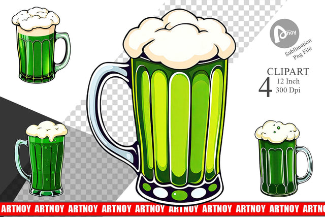 Green Beer Clipart Sublimation artnoy 