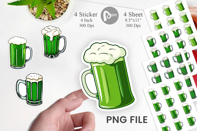 Green Beer Sticker Sublimation artnoy 