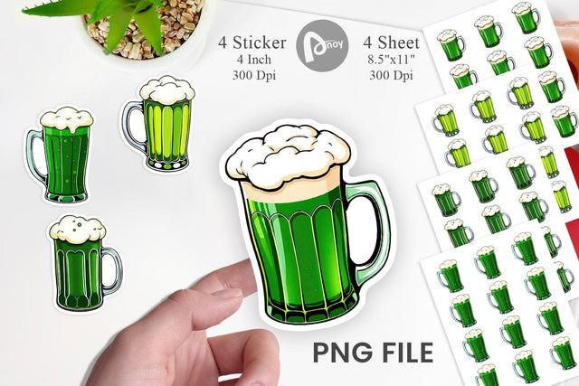 Green Beer Sticker Sublimation artnoy 