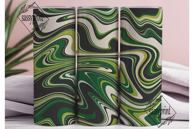 Green Black White Fluid Art 20oz Tumbler Sublimation sassyprint 