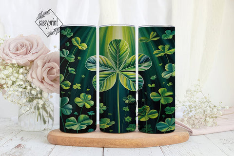 Green Botanical Leaf 20oz Tumbler Wrap Sublimation sassyprint 