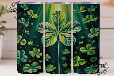Green Botanical Leaf 20oz Tumbler Wrap Sublimation sassyprint 