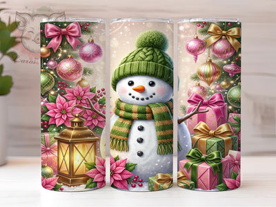 Green Christmas Snowman 20oz Tumbler, Green Snowman, Christmas Snowman, Green Christmas, Snowman Tumbler, Green Snowman PNG, Xmas Snowman PNG, 20oz Tumbler Wrap Sublimation Lara' s Designs 