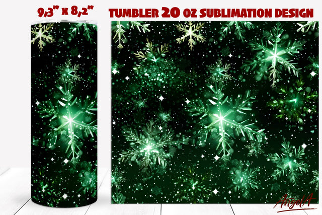 Green Christmas Tumbler sublimation, sparkle green texture Sublimation Angelina Semenova 