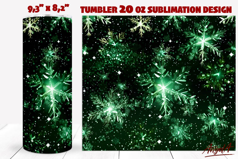 Green Christmas Tumbler sublimation, sparkle green texture Sublimation Angelina Semenova 