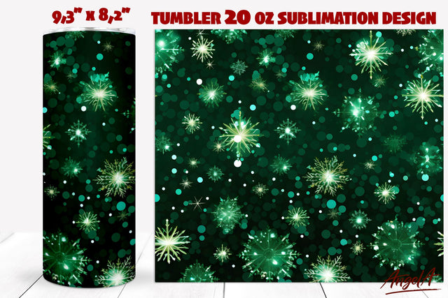 Green Christmas Tumbler sublimation, sparkle green texture Sublimation Angelina Semenova 