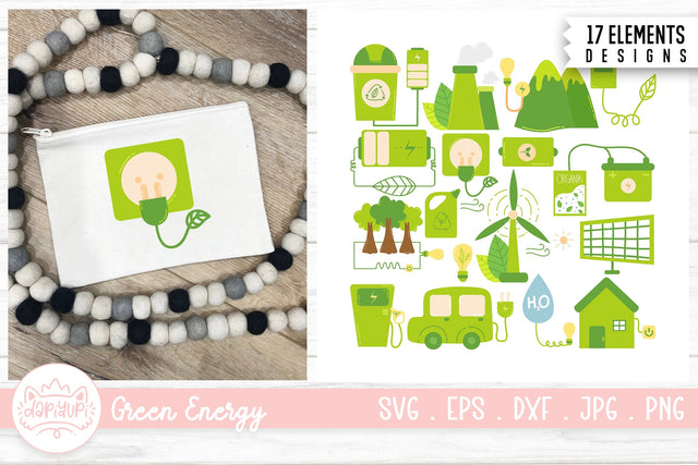 Green energy concept icon bundle SVG dapiyupi store 