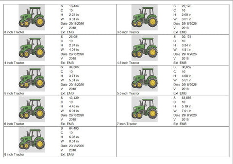 Green Farm Tractor Machine Embroidery Design – Farmer Agriculture Tractor Embroidery File Embroidery/Applique DESIGNS PatternFeed8 