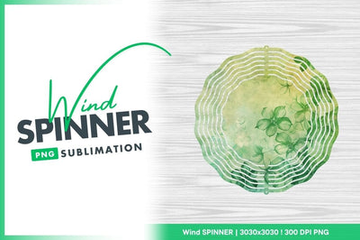 Green floral wind spinner round design Sublimation Regulrcrative 
