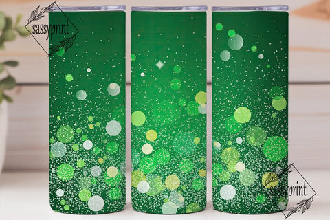 Green Glitter Bokeh 20oz Tumbler Wrap Sublimation sassyprint 