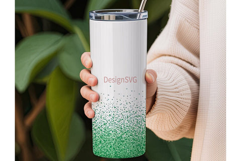 Green Glitter Gradient 20oz Tumbler Sublimation DesignSVG 
