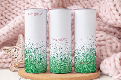 Green Glitter Gradient 20oz Tumbler Sublimation DesignSVG 