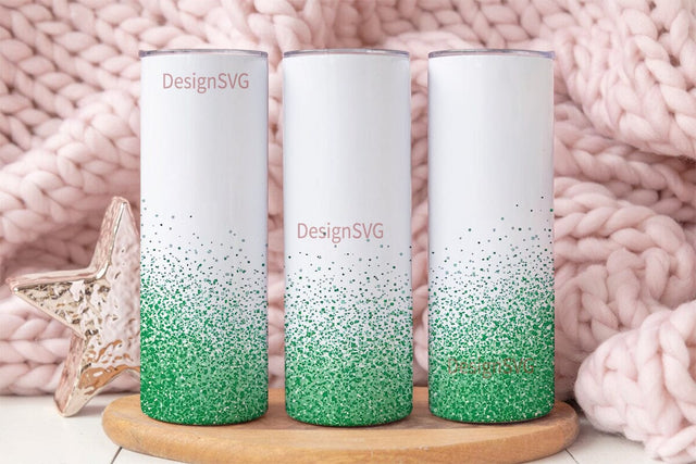 Green Glitter Gradient 20oz Tumbler Sublimation DesignSVG 