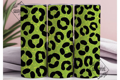 Green Glitter Leopard Print Tumbler Wrap Sublimation sassyprint 