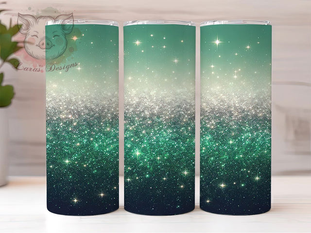 Green Glitter Ombre Tumbler Wrap, Ombre Sparkle Mug, Shimmer Gradient Cup, Glamorous Glitter Wrap, Stylish Bling Design, Glittery Aesthetic Gift, Sublimation Tumbler Wrap Sublimation Lara' s Designs 