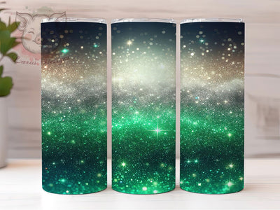 Green Glitter Ombre Tumbler Wrap, Ombre Sparkle Mug, Shimmer Gradient Cup, Glamorous Glitter Wrap, Stylish Bling Design, Glittery Aesthetic Gift, Sublimation Tumbler Wrap Sublimation Lara' s Designs 