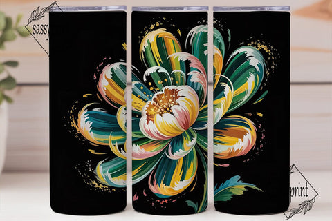 Green & Gold Abstract 20oz Tumbler Wrap Sublimation sassyprint 