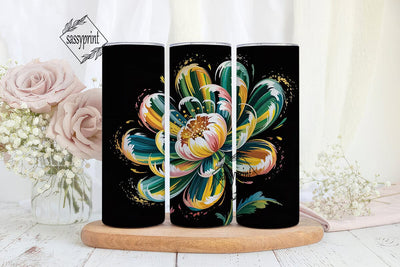 Green & Gold Abstract 20oz Tumbler Wrap Sublimation sassyprint 