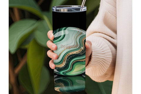 Green Gold Marble 20oz Tumbler Design Sublimation DesignSVG 