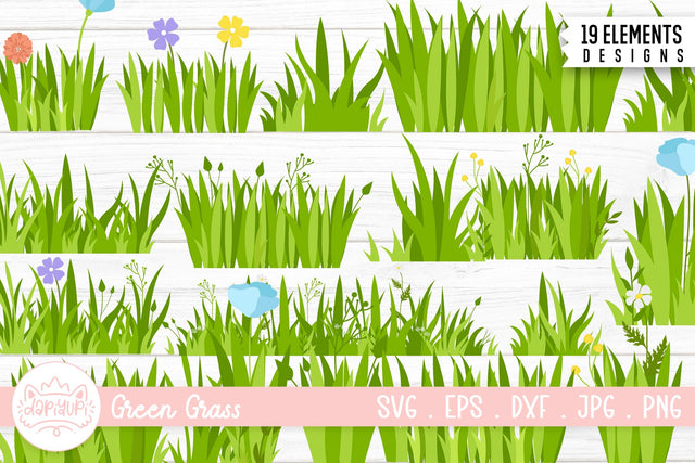 Green Grass Clipart Bundle SVG dapiyupi store 