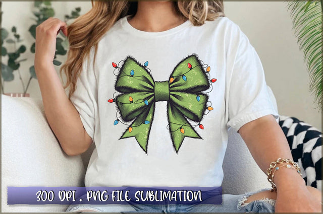 Green Grinch Coquette Bow Sublimation Clipart Sublimation Shetara Begum 
