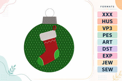 Green Knit Ornament with Christmas Stocking Embroidery Design Embroidery/Applique DESIGNS sg embroidery 