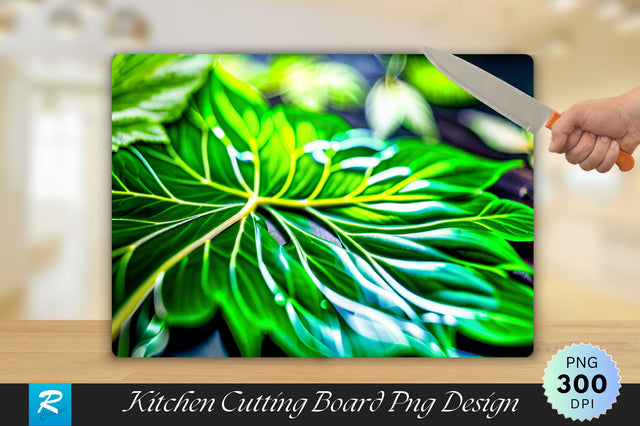 Green Leaves Cutting Board Sublimation Regulrcrative 