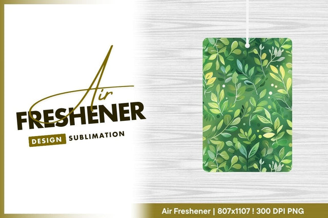 Green leaves seamless pattern background air freshener png Sublimation Regulrcrative 
