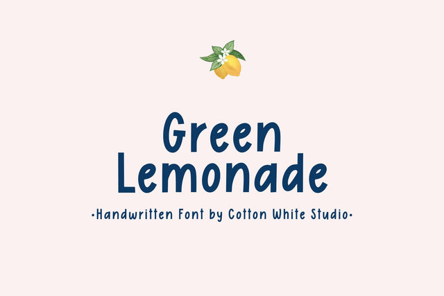 Green Lemonade Font Cotton White Studio 